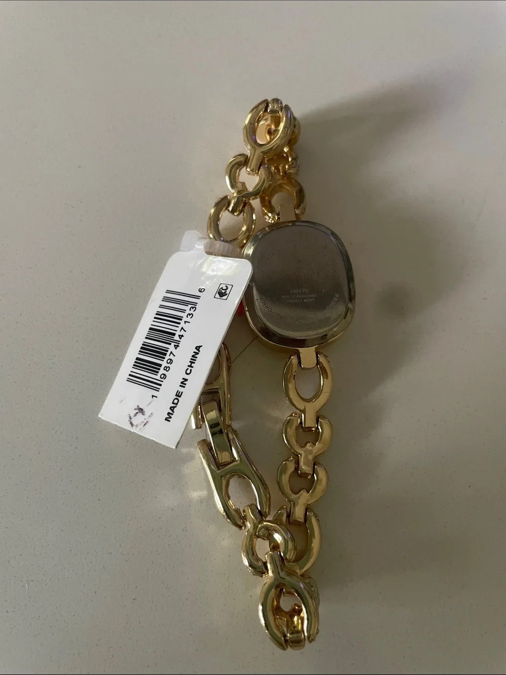 Altar'd State Gold Link Bracelet Watch with Black Dial